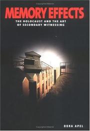 Cover of: Memory Effects: The Holocaust and the Art of Secondary Witnessing