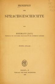 Prinzipien der Sprachgeschichte by Hermann Paul