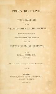 Cover of: Prison discipline by J. Field