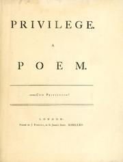 Cover of: Privilege.: A poem.
