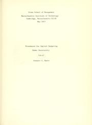 Cover of: Procedures for capital budgeting under uncertainty. | Stewart C. Myers