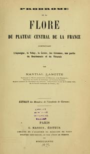 Cover of: Prodrome de la flore du plateau central de la France ...