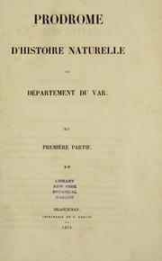 Cover of: Prodrome d'histoire naturelle du département du Var. by 