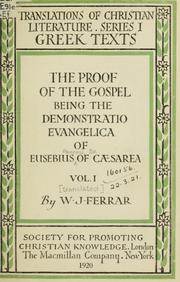 Cover of: The  proof of the Gospel, being the Demonstratio evangelica