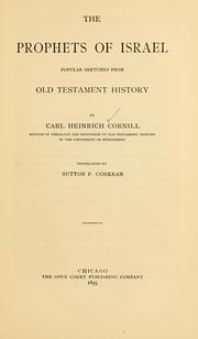 Cover of: The prophets of Israel by Carl Heinrich Cornill