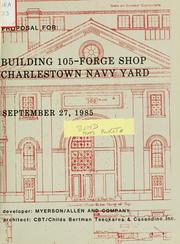 Cover of: Proposal for: building 105 - forge shop, Charlestown navy yard.