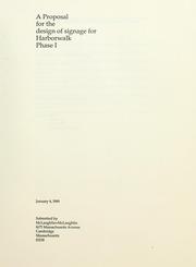 Cover of: A proposal for the design of signage for harborwalk phase i. by McLaughlin and McLaughlin.