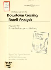 Cover of: A proposal for the downtown crossing retail analysis. by Hammer, Siler, George Associates.