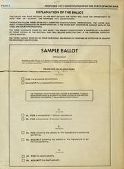 Cover of: Proposed 1972 constitution for the state of Montana: official text with explanation