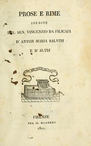 Cover of: Prose e rime inedite by Vincenzo da Filicaia