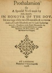 Cover of: Prothalamion; or, A spousall verse made by Edm. Spenser. by Edmund Spenser