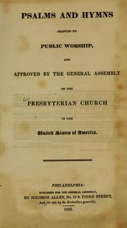 Cover of: Psalms and hymns adapted to public worship by Presbyterian Church in the U.S.A.