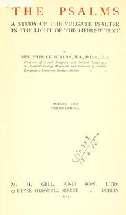 Cover of: Psalms: a study of the Vulgate Psalter in the light of the Hebrew text