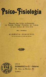 Cover of: Psíco-fisiologia.
