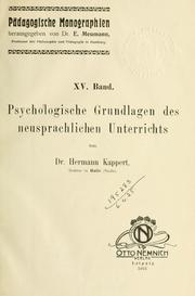 Psychologische Grundlagen des neusprachlichen Unterrichts by Hermann Kappert