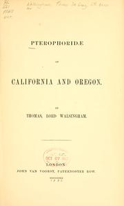 Cover of: Pterophoridae of California and Oregon