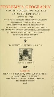 Cover of: Ptolemy's geography by Henry Newton Stevens