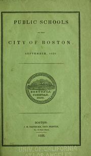 Cover of: Public schools of the city of Boston.: September, 1838 ...