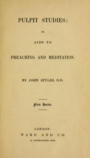 Pulpit studies by John Styles
