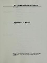 Cover of: EDP audit report: Department of Justice