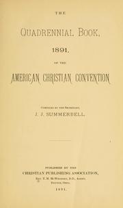 Cover of: quadrennial book ...: of the American Christian convention ...