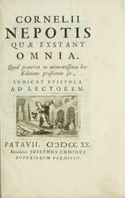 Cover of: Quae exstant omnia.: Quid praeterea in accuratissima hac editione praestitum sit, indicat Epistola ad lectorem.