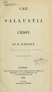 Cover of: Quae extant by Sallust