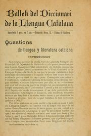 Cover of: Questions de llengua y literatura catalana.