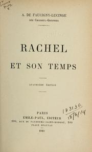 Cover of: Rachel et son temps.