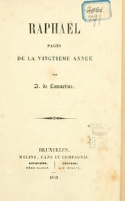 Cover of: Raphaël by Alphonse de Lamartine