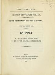 Cover of: Rapport sur le nouvel éclairage oxyhydrique, 1872. by Félix Le Blanc, Félix Le Blanc