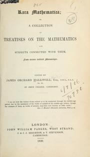 Cover of: Rara mathematica by James Orchard Halliwell-Phillipps