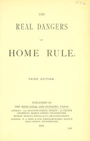 Cover of: The real dangers of home rule. | 