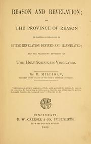 Cover of: Reason and revelation by R. Milligan