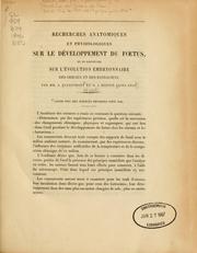 Cover of: Recherches anatomiques et physiologiques sur le développement du foetus by A. Baudrimont