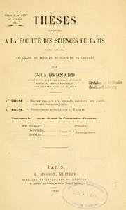 Cover of: Recherches sur les organes palléaux des Gastéropodes Prosobranches. by Félix Bernard
