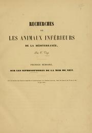 Cover of: Recherches sur les animaux inférieurs de la Méditerranée by Karl Christoph Vogt