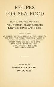 Cover of: Recipes for sea food by presented by Freeman & Cobb Co.