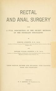 Rectal and anal surgery by Edmund Andrews