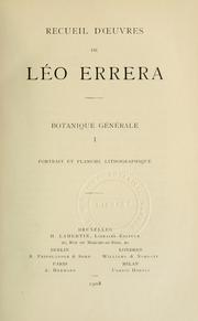 Cover of: Recueil d'oeuvres de Léo Errera.