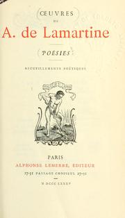 Cover of: Recueillements poétiques. by Alphonse de Lamartine