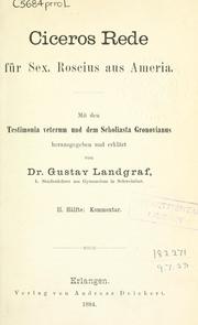 Cover of: Rede für Sex. Riscius aus Ameria; mit den Testimonia veterum und dem Scholiasta Gronovianus
