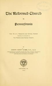 Cover of: Reformed Church in Pennsylvania | J.H. Dubbs
