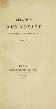 Cover of: Relation d'un voyage à Bruxelles et à Coblentz.  (1791.) by Louis XVIII King of France