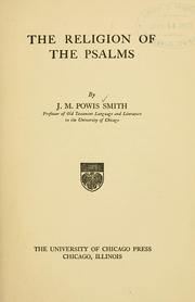 Cover of: The religion of the Psalms