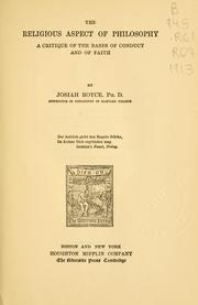 Cover of: The  religious aspect of philosophy by Josiah Royce