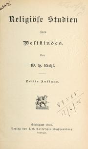 Cover of: Religiöse Studien eines Weltkindes.