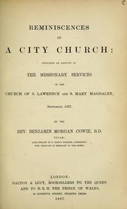 Cover of: Reminiscences of a city church by B. M. Cowie