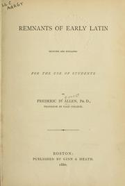 Cover of: Remnants of early Latin by Allen, F. D.