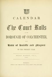 Cover of: Repertory of the records & evidences of the Borough of Colchester by Henry Harrod